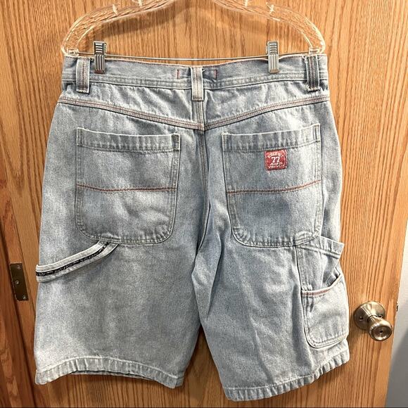 Vintage Bugle Boy Light Wash Carpenter Jean Shorts Men's Size 38 - Picture 2 of 8